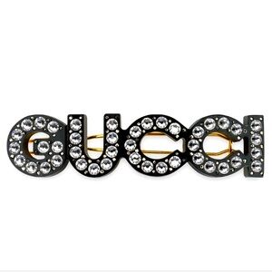 Gucci Logo Crystal Hair Clip